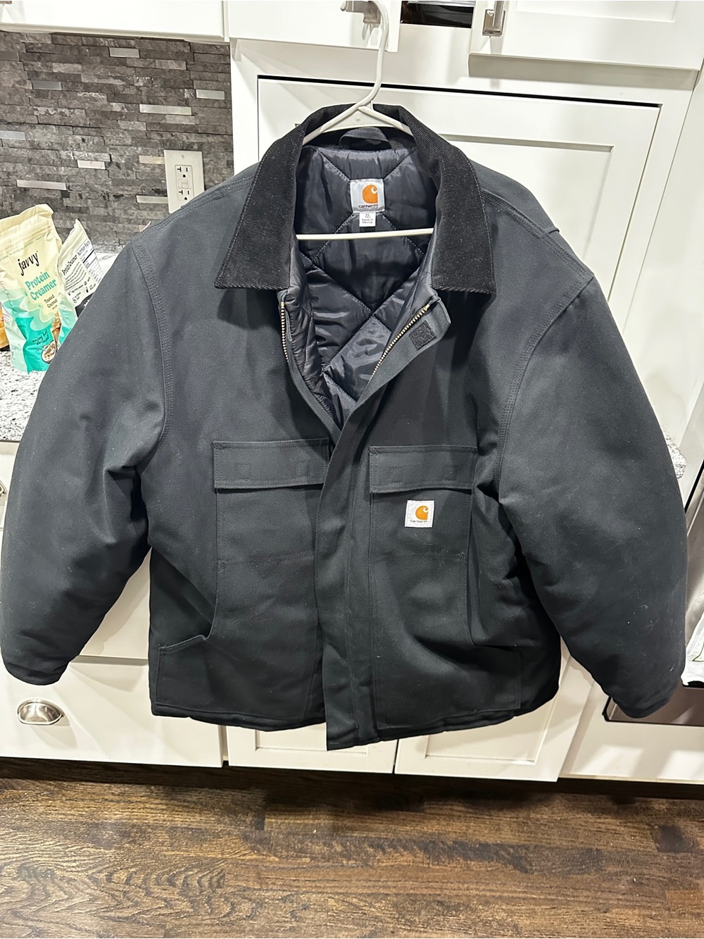 Carhartt Men's Black Work Jacket with Corduroy Collar New w/o Tags
